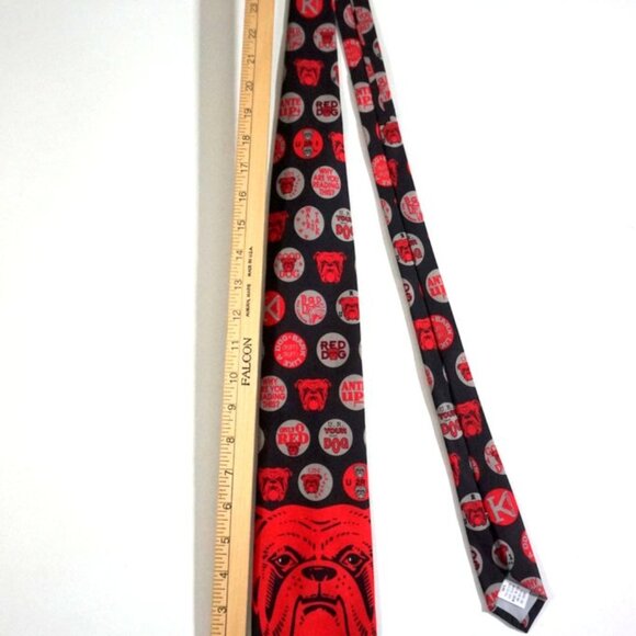 Red Dog Beer Silk Men's Neck Tie by Ralph Marlin Style EUC - Picture 7 of 9